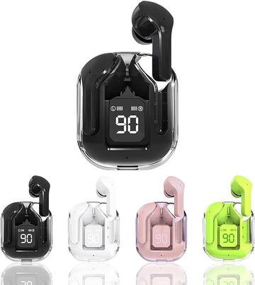 T6 Crystal Pro Wireless Earbuds with ENC (Environmental Noise Cancellation) and LED Display.