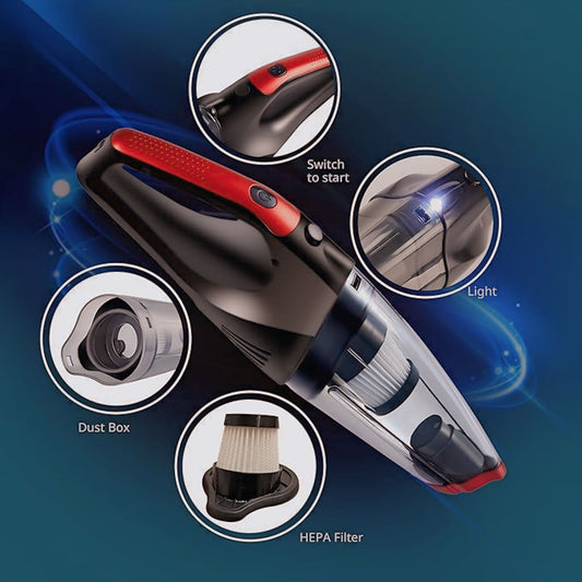 120W Portable Cordless Car Vacuum Cleaner with USB Charging