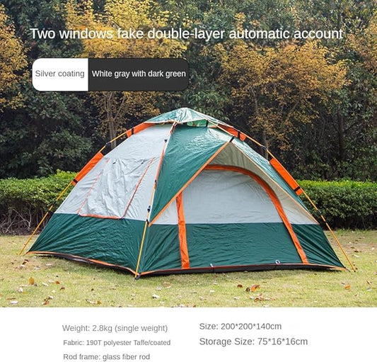 AdventureGuard 3-4 Person Automatic Camping Tent – Lightweight, Waterproof &amp; UV Resistant