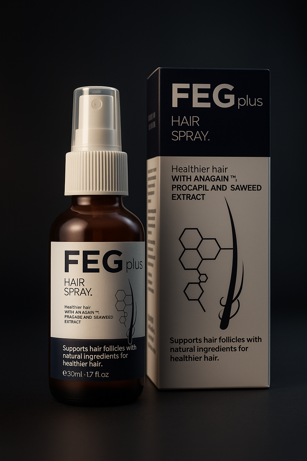 FEG Plus Hair Growth Spray – Natural Hair & Beard Growth Treatment (50ml)